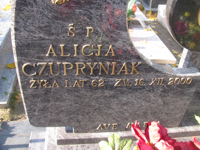 Alicja Czupryniak Sieradz Paraf - Grobonet - Wyszukiwarka osób pochowanych