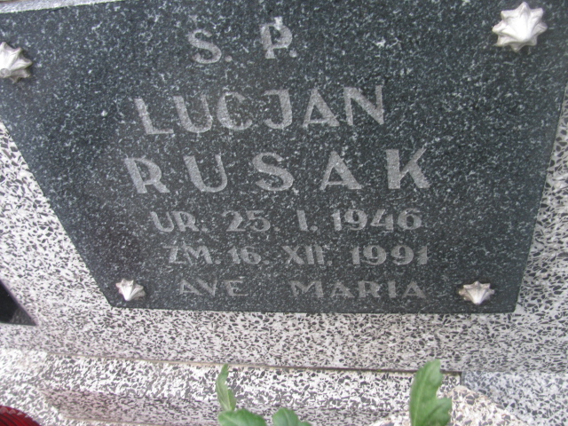 Lucjan Rusak 1946 Sieradz Paraf - Grobonet - Wyszukiwarka osób pochowanych