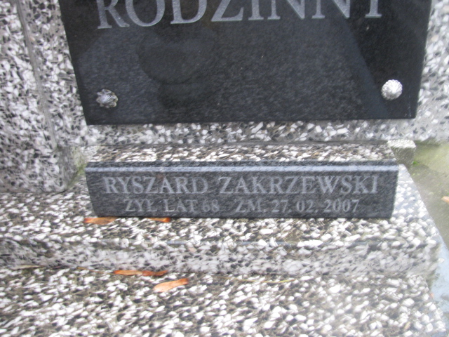 Grób Ryszard Zakrzewski