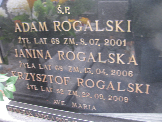 Krzysztof Rogalski 1957 Sieradz Paraf - Grobonet - Wyszukiwarka osób pochowanych