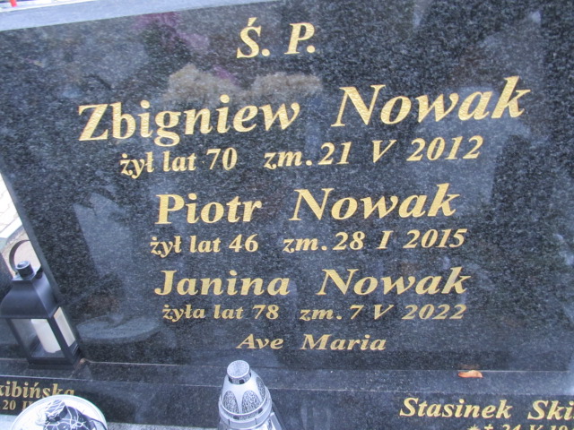 Janina Nowak 1944 Sieradz Paraf - Grobonet - Wyszukiwarka osób pochowanych