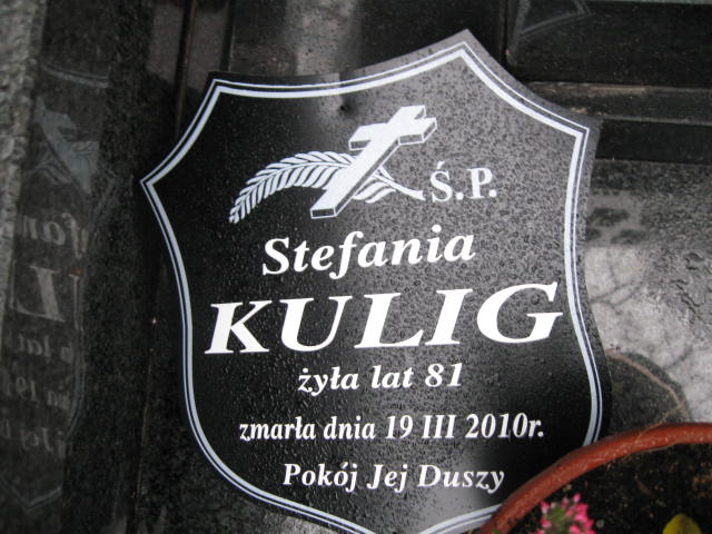 Stanisław Kulig 1927 Sieradz Paraf - Grobonet - Wyszukiwarka osób pochowanych