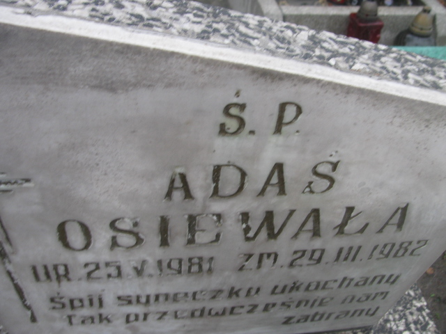 Adam Osiewała 1981 Sieradz Paraf - Grobonet - Wyszukiwarka osób pochowanych