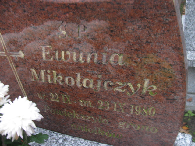 Ewa Mikołajczyk 1980 Sieradz Paraf - Grobonet - Wyszukiwarka osób pochowanych