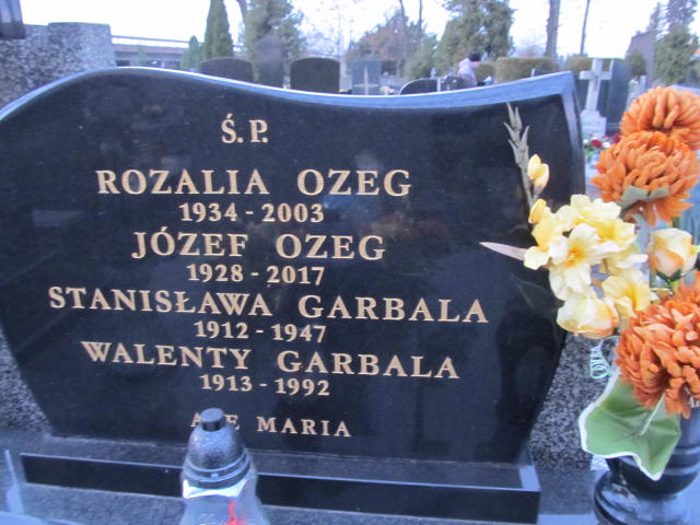 Józef Ozeg 1928 Sieradz Paraf - Grobonet - Wyszukiwarka osób pochowanych