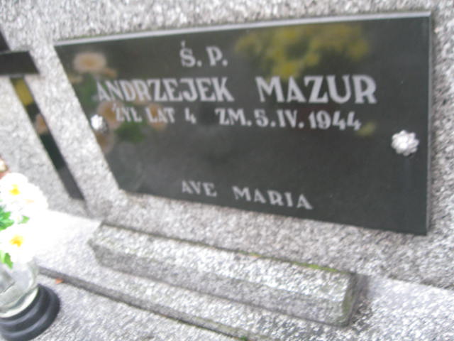 Andrzej Mazur 1940 Sieradz Paraf - Grobonet - Wyszukiwarka osób pochowanych